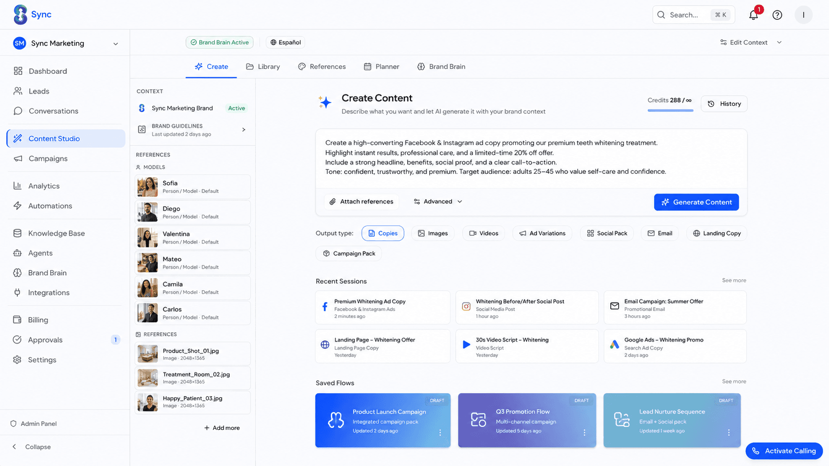 Sync Marketing content studio